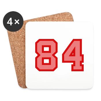 Cool Retro Retrostyle Numéro de maillot numéro de dos - Dessous de verre (lot de 4) - blanc - Devant