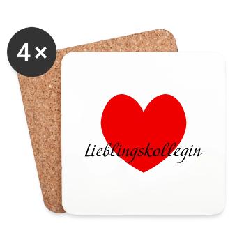 Lieblingskollegin Herz - Untersetzer (4er-Set) - Weiß - Vorne