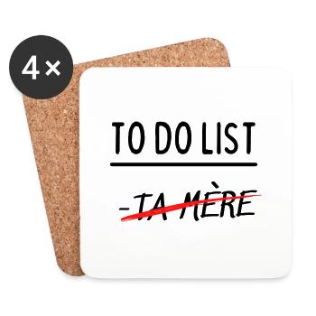 to do list - Dessous de verre (lot de 4) - blanc - Devant