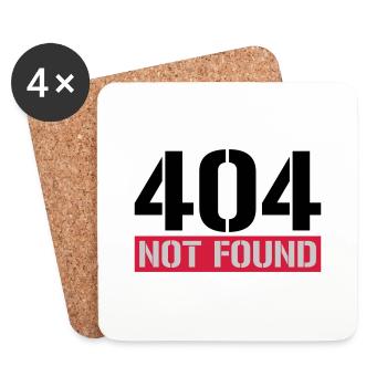 404 not found message - Coasters (set of 4) - white - Front