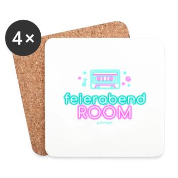 nightclub neon graphics feierabend - Untersetzer (4er-Set) - Weiß - Vorne