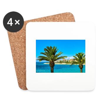 Palm trees of Ajaccio in Corsica. - Coasters (set of 4) - white - Front