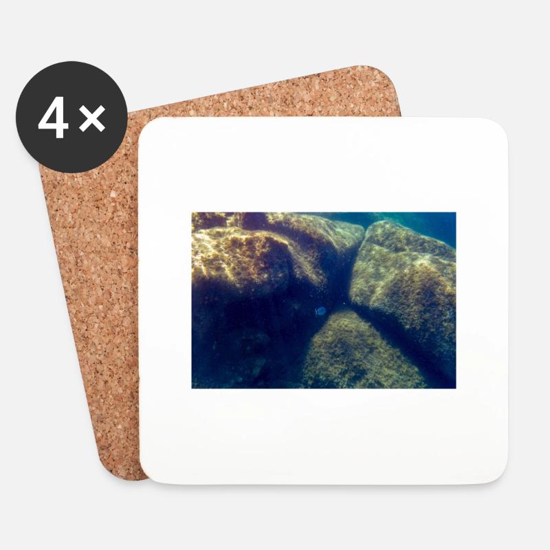 Einsamer kleiner blauer Fisch - Untersetzer (4er-Set) - Weiß