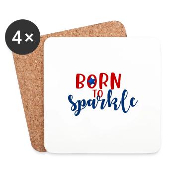 born to sparkle 4th of july america - Coasters (set of 4) - white - Front