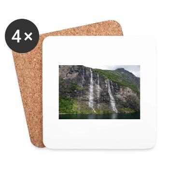 Seven Sisters Waterfall Norway Geiranger - Coasters (set of 4) - white - Front