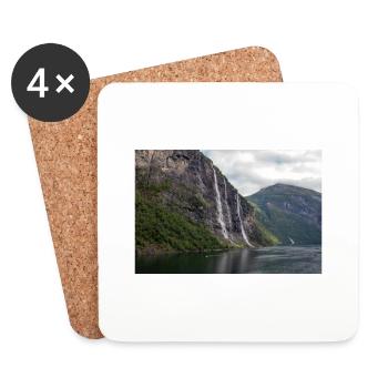 Seven Sisters Waterfall at the Geiranger fjords - Coasters (set of 4) - white - Front