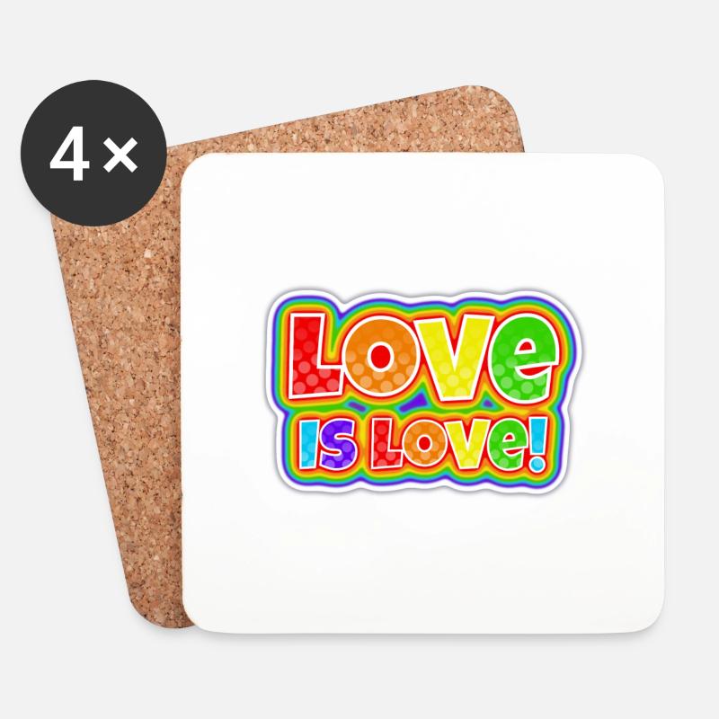 Love is love - Untersetzer (4er-Set) - Weiß