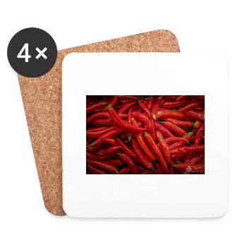 Chilies - Coasters (set of 4) - white - Front