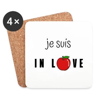 Je suis in love - Dessous de verre (lot de 4) - blanc - Devant
