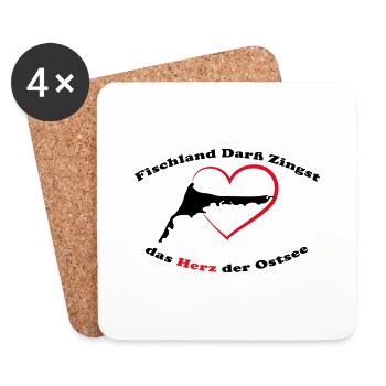 Herz der Ostsee - Untersetzer (4er-Set) - Weiß - Vorne