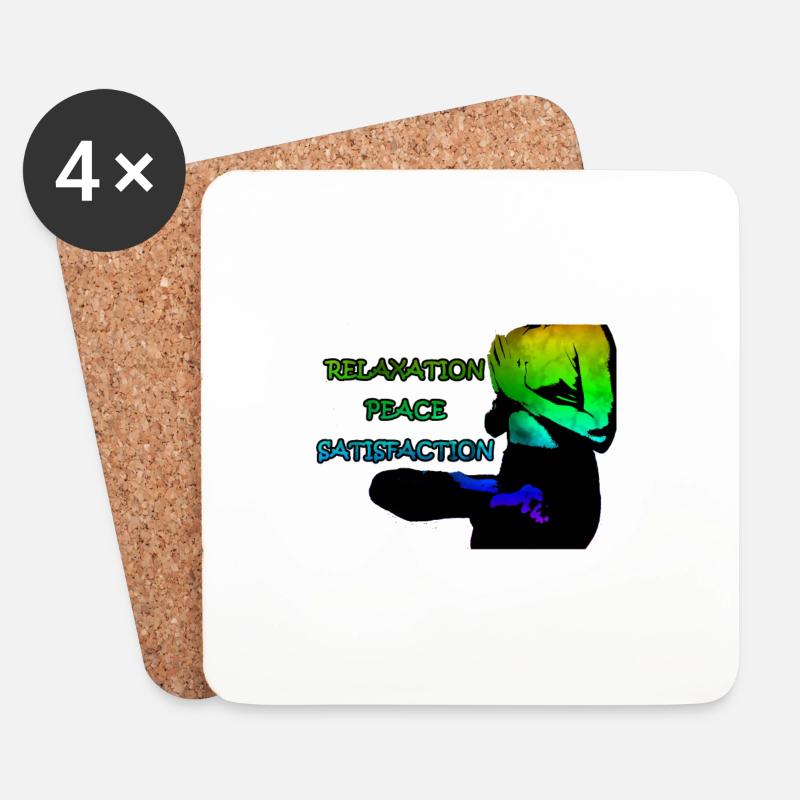 RainbowYoga - Untersetzer (4er-Set) - Weiß