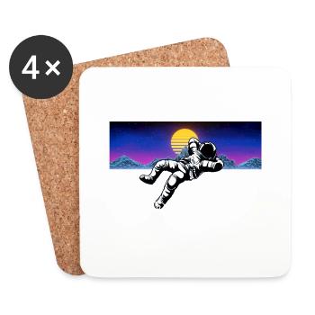 Design d’espace rétro - Dessous de verre (lot de 4) - blanc - Devant