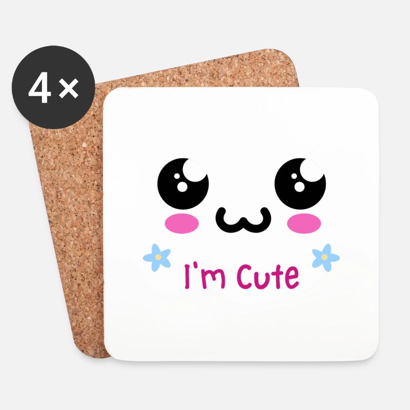Cute Design - Untersetzer (4er-Set) - Weiß