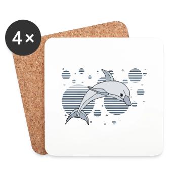 Dolphin - Coasters (set of 4) - white - Front