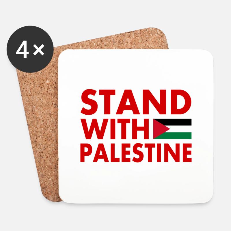 Stand with palestine - Untersetzer (4er-Set) - Weiß