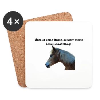 Haflinger Lebenseinstellung - Untersetzer (4er-Set) - Weiß - Vorne