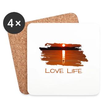 love life - Untersetzer (4er-Set) - Weiß - Vorne