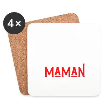 désolé les filles mon cœur est à maman - Dessous de verre (lot de 4) - blanc - Devant