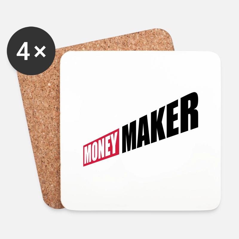 Unternehmer Money Maker Logo - Untersetzer (4er-Set) - Weiß
