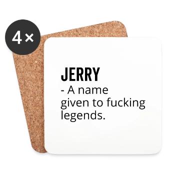 Jerry a Name Given to Fucking Legends - Coasters (set of 4) - white - Front