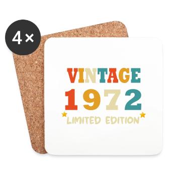 Born in 1972 Vintage Birthday Retro - Coasters (set of 4) - white - Front