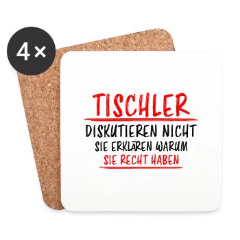 Tischler Schreiner Lustiger Spruch Beruf Geschenk - Untersetzer (4er-Set) - Weiß - Vorne