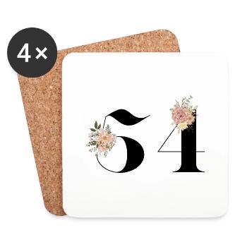 54th Anniversary flowers (Gift of 54 years) - Coasters (set of 4) - white - Front