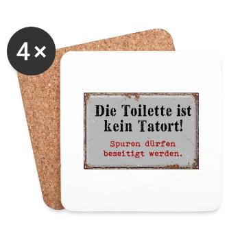 Die Toilette ist kein Tatort - Untersetzer (4er-Set) - Weiß - Vorne