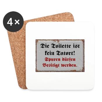 Die Toilette ist kein Tatort - Untersetzer (4er-Set) - Weiß - Vorne