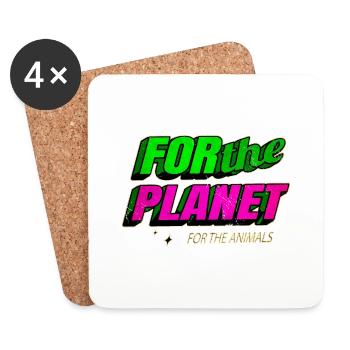 cadeau d’anniversaire pro vegan go vegan déclaration - Dessous de verre (lot de 4) - blanc - Devant