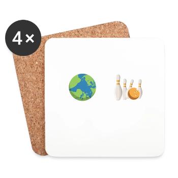 Your World My World Awesome Bowling Bowler - Coasters (set of 4) - white - Front