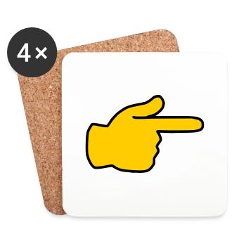 Emoji afficher la couleur d’esquisse droite - Dessous de verre (lot de 4) - blanc - Devant
