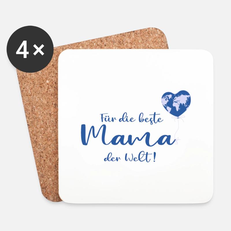 Für die beste Mama der Welt - Untersetzer (4er-Set) - Weiß
