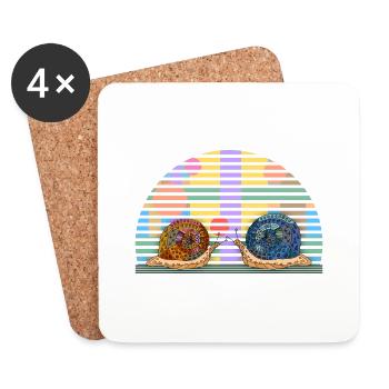 Snails - Coasters (set of 4) - white - Front