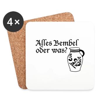 Alles Bembel oder was? #FrankfurtLiebe #FFM #069 - Untersetzer (4er-Set) - Weiß - Vorne