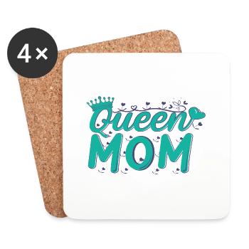 Queen Mom - Untersetzer (4er-Set) - Weiß - Vorne