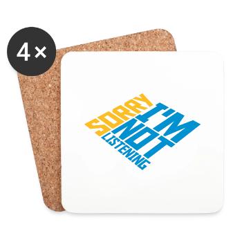 sorry in not listening - Coasters (set of 4) - white - Front