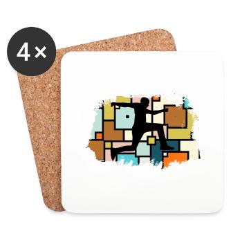 parkour traceur retro freerun wallride - Coasters (set of 4) - white - Front