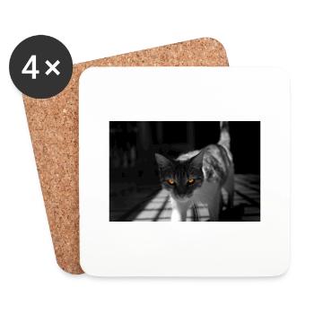 Die Katze mit dem süßen Look - Untersetzer (4er-Set) - Weiß - Vorne