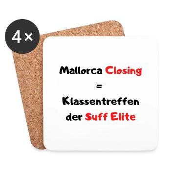 Mallorca Closing - Party Time auf Malle! - Untersetzer (4er-Set) - Weiß - Vorne