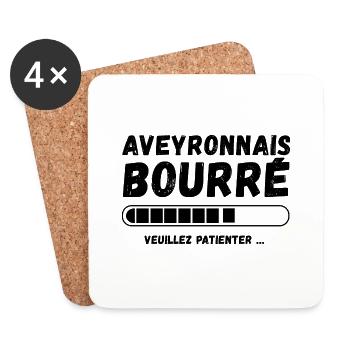 Aveyronnais humour alcool - Dessous de verre (lot de 4) - blanc - Devant