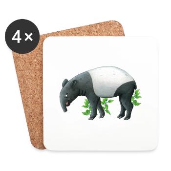 kleiner Tapir - Untersetzer (4er-Set) - Weiß - Vorne