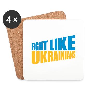 se battre comme citation des ukrainiens - Dessous de verre (lot de 4) - blanc - Devant