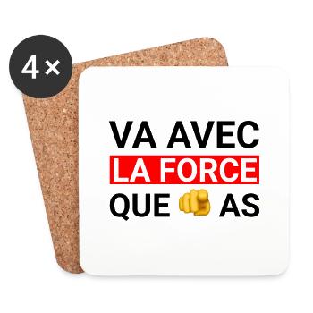 Va avec la force que tu as - Dessous de verre (lot de 4) - blanc - Devant