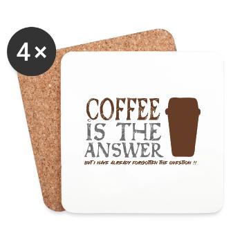 Le café est la réponse - Dessous de verre (lot de 4) - blanc - Devant