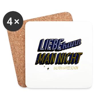 bohnenröstung kaffeebohne kaffeebecher - Untersetzer (4er-Set) - Weiß - Vorne