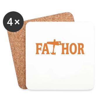 FaTHOR comme un père juste beaucoup plus puissant rétro drôle - Dessous de verre (lot de 4) - blanc - Devant