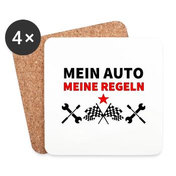 Auto - Untersetzer (4er-Set) - Weiß - Vorne