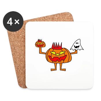 Pumpkin Man - Coasters (set of 4) - white - Front