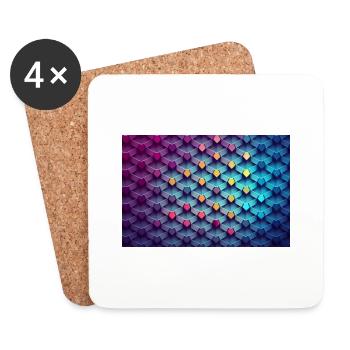 Abstract pattern - Coasters (set of 4) - white - Front